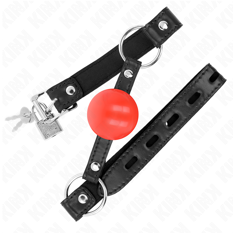 KINK - RED TPE BALL 4 CM GAG 60 x 2 CM KINK COLLAR & GAG - 2