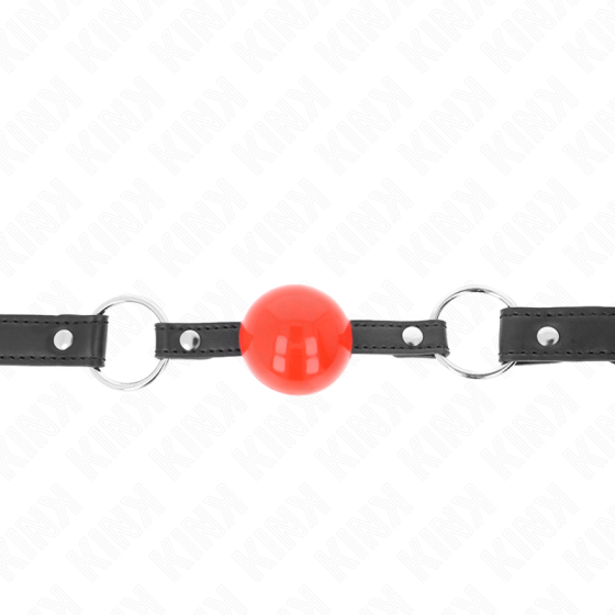 KINK - BALL 4 CM GAG WITH LOCK RED BALL BLACK STRAP 60 x 2 CM KINK COLLAR & GAG - 1