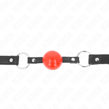 KINK - BALL 4 CM GAG WITH LOCK RED BALL BLACK STRAP 60 x 2 CM