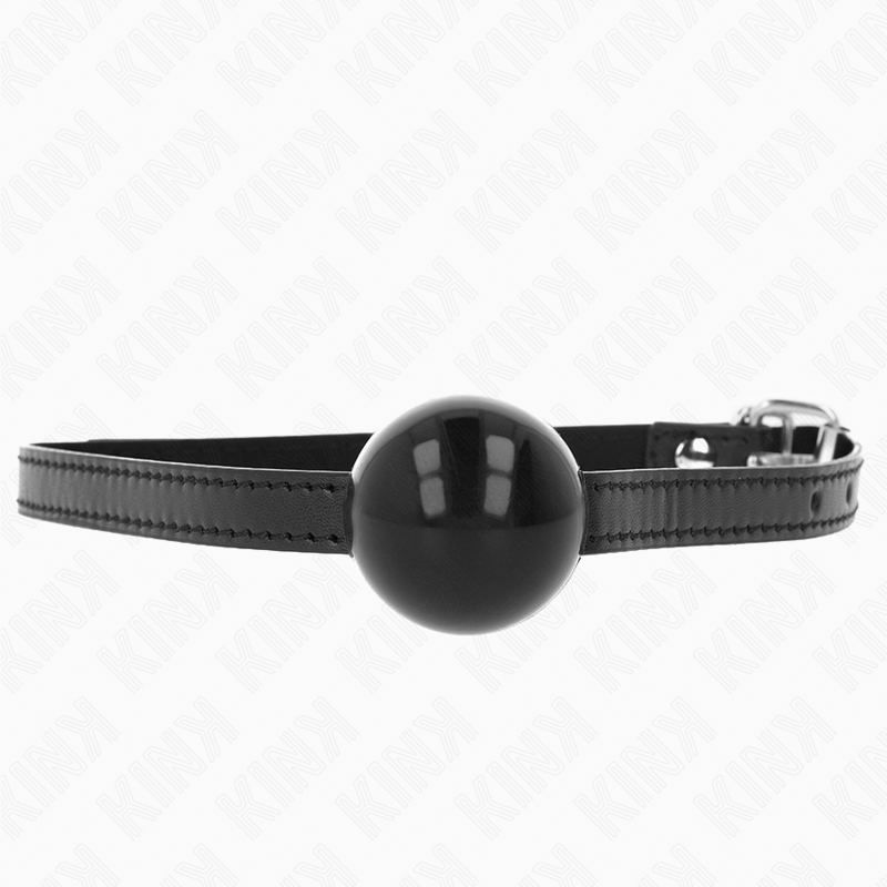 KINK - BLACK SINGLE SOLID BALL 4 CM GAG 65 x 1.5 CM KINK COLLAR & GAG - 1