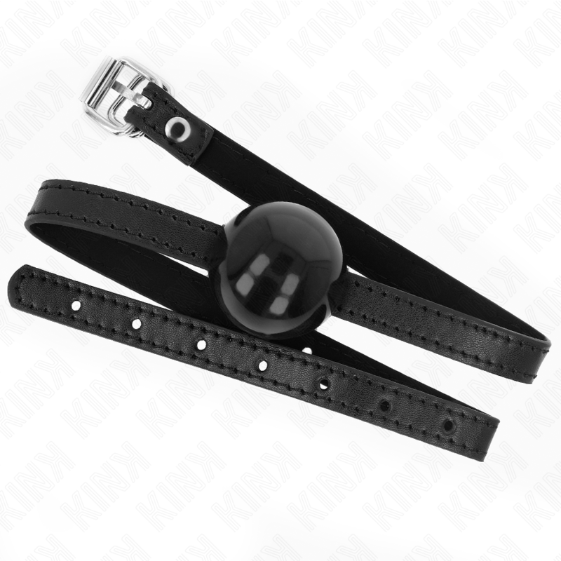 KINK - BLACK SINGLE SOLID BALL 4 CM GAG 65 x 1.5 CM KINK COLLAR & GAG - 2