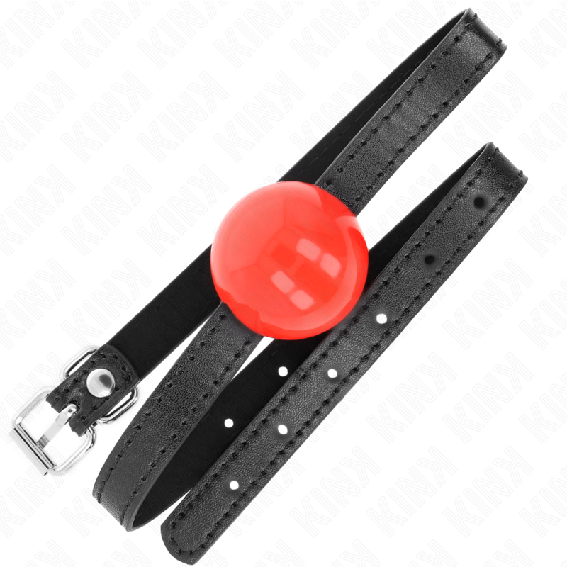 KINK - RED SINGLE SOLID BALL 4 CM GAG 65 x 1.5 CM KINK COLLAR & GAG - 2