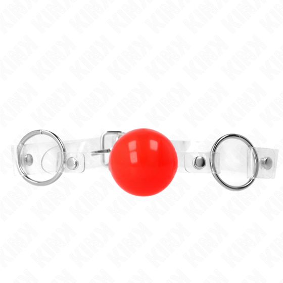 KINK - RED TRANSPARENT PVC BALL 4 CM GAG ADJUSTABLE KINK COLLAR & GAG - 1