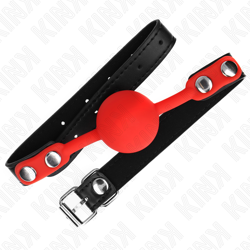 KINK - RED SILICONE BALL 4 CM GAG 60 x 2 CM KINK COLLAR & GAG - 2