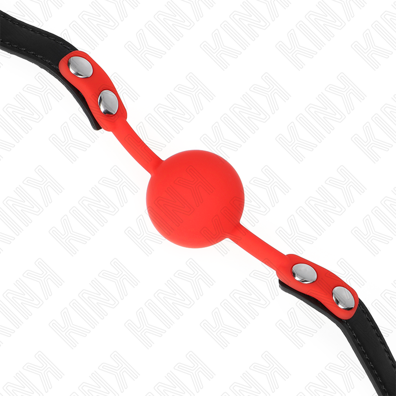 KINK - RED SILICONE BALL 4 CM GAG 60 x 2 CM KINK COLLAR & GAG - 3