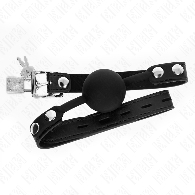 KINK - MODEL 1 SILICONE BALL 4 CM GAG WITH LOCK 60 x 2 CM KINK COLLAR & GAG - 2