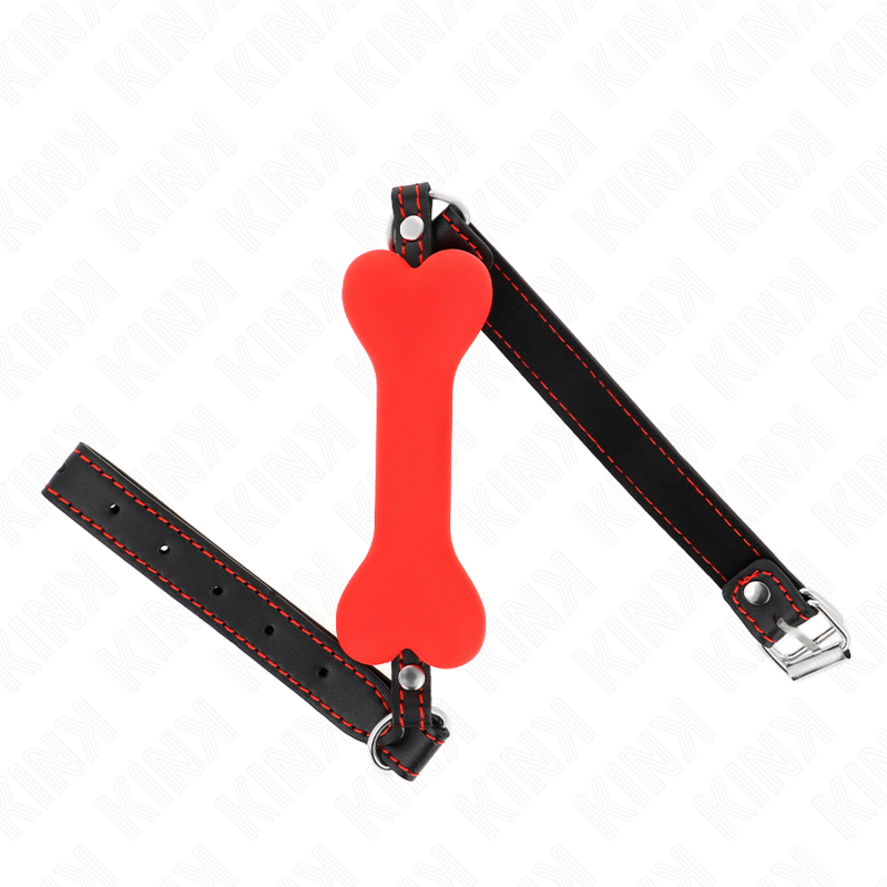 KINK - RED BONE 12 CM GAG 63 x 2 CM KINK COLLAR & GAG - 1