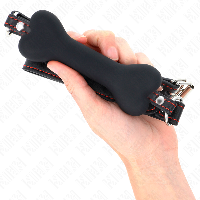 KINK - BLACK BONE 12 CM GAG 63 x 2 CM KINK COLLAR & GAG - 4