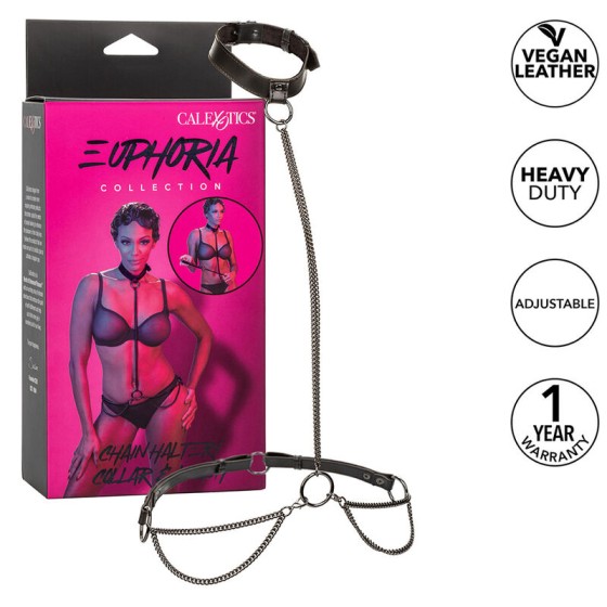 CALEXOTICS - EUPHORIA CHAIN HALTER COLLAR & LEASH CALEXOTICS - 1