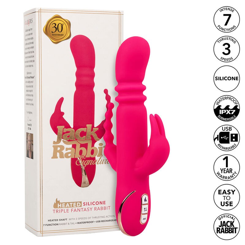 CALEXOTICS - JACK FANTASY TRIPLE HEATED VIBRATOR RABBIT PINK CALEXOTICS - 1