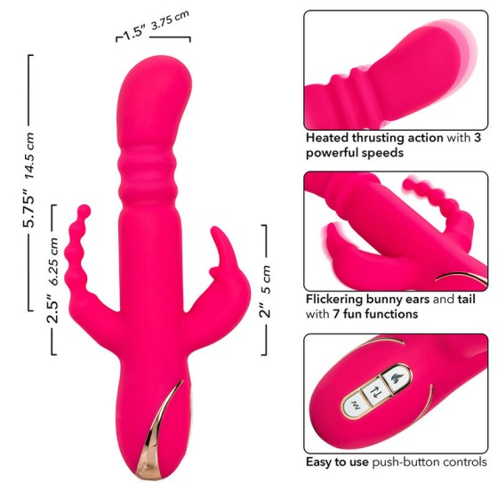 CALEXOTICS - JACK FANTASY TRIPLE HEATED VIBRATOR RABBIT PINK CALEXOTICS - 7