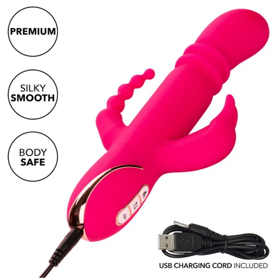 CALEXOTICS - JACK FANTASY TRIPLE HEATED VIBRATOR RABBIT PINK CALEXOTICS - 8