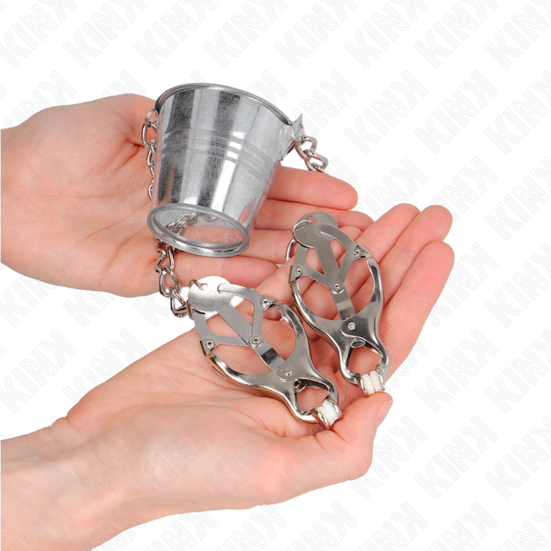 KINK - NIPPLE CLAMPS WITH A BUCKET SILVER KINK NIPPLE GRIP - 3