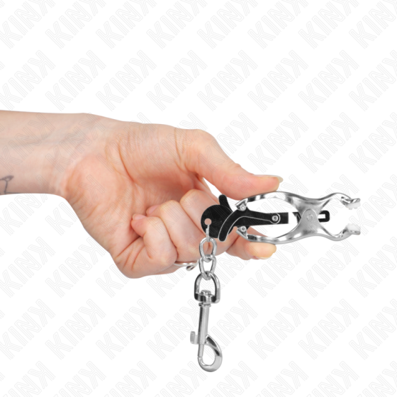 KINK - JAPANESE CLOVER NIPPLE CLAMPS WITH HOOKS SILVER KINK NIPPLE GRIP - 4