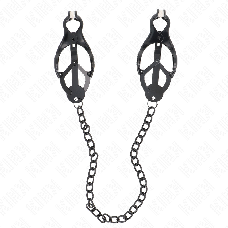 KINK - JAPANESE CLOVER NIPPLE CLAMPS WITH CHAIN BLACK 30 CM KINK NIPPLE GRIP - 1