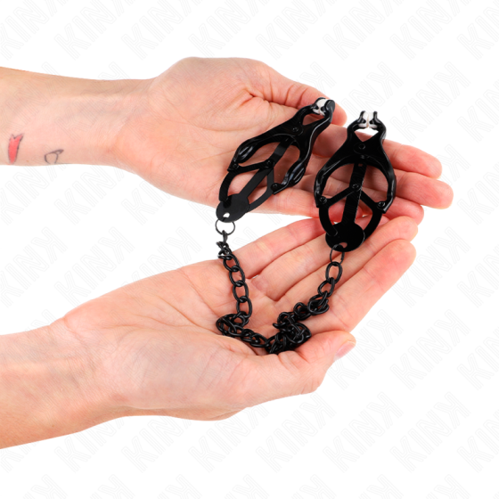 KINK - JAPANESE CLOVER NIPPLE CLAMPS WITH CHAIN BLACK 30 CM KINK NIPPLE GRIP - 4