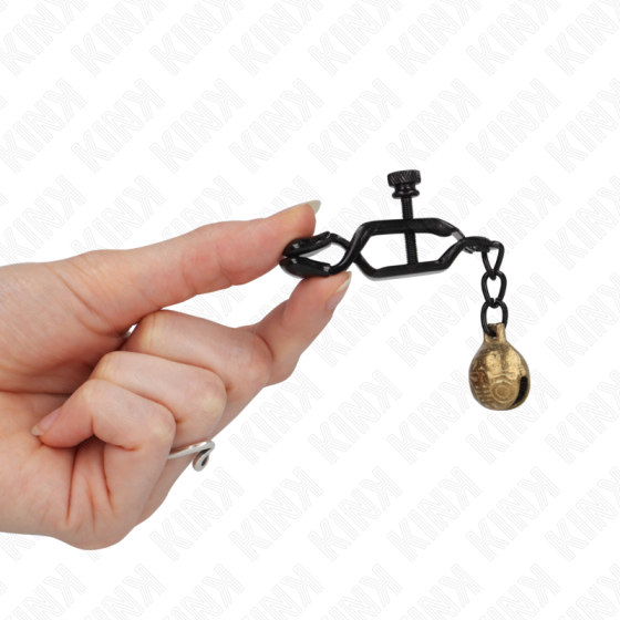 KINK - BELL JAW STYLE NIPPLE CLAMPS BLACK 7 CM KINK NIPPLE GRIP - 4