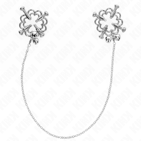 KINK - METAL FLOWER NIPPLE CLAMPS WITH CHAIN KINK NIPPLE GRIP - 1