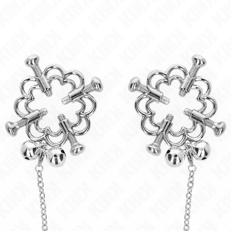 KINK - METAL FLOWER NIPPLE CLAMPS WITH CHAIN KINK NIPPLE GRIP - 2