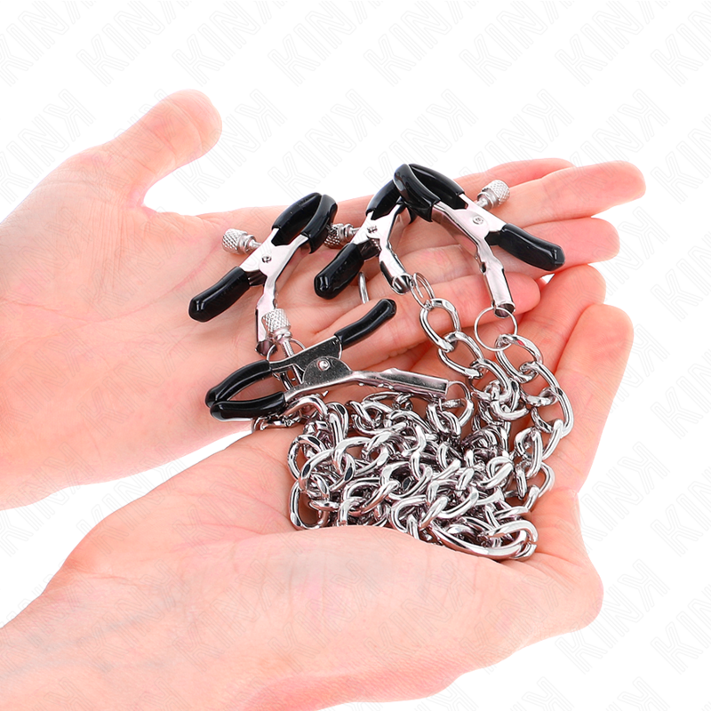 KINK - 4 CHAIN NIPPLE CLAMPS 32 CM WITH LITTLE CHAINS 14 CM KINK NIPPLE GRIP - 2