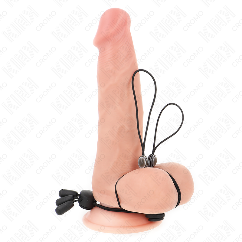 KINK - PINK DETAIL NIPPLE CLAMPS WITH BLACK ELASTIC KINK RING POWER - 1