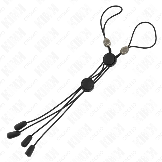 KINK - PINK DETAIL NIPPLE CLAMPS WITH BLACK ELASTIC KINK RING POWER - 5