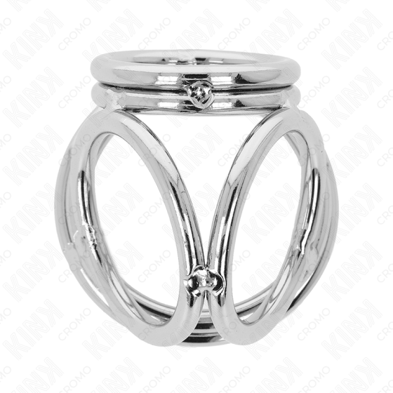 KINK - TRIPLE CHROME METAL PENIS RING 3.8 CM TO 5 CM MODEL 1 KINK RING POWER - 4