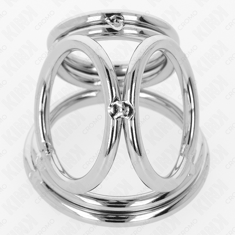 KINK - TRIPLE CHROME METAL PENIS RING 3.8 CM TO 5 CM MODEL 1 KINK RING POWER - 5