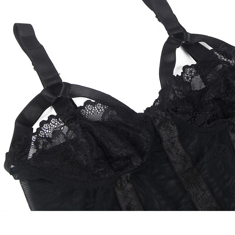 SUBBLIME - TEDDY WITH GARTER STRAP DETAIL CHEST BLACK S/M SUBBLIME TEDDIES - 8