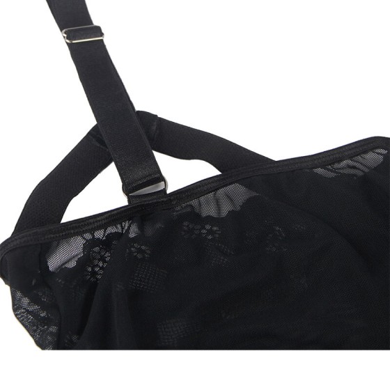 SUBBLIME - TEDDY WITH GARTER STRAP DETAIL CHEST BLACK S/M SUBBLIME TEDDIES - 9