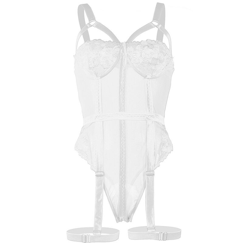 SUBBLIME - TEDDY WITH GARTER STRAP DETAIL CHEST WHITE S/M SUBBLIME TEDDIES - 7