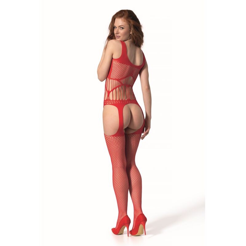 PASSION - BS 106 BODYSTOCKING RED ONE SIZE PASSION WOMAN BODYSTOCKINGS - 2