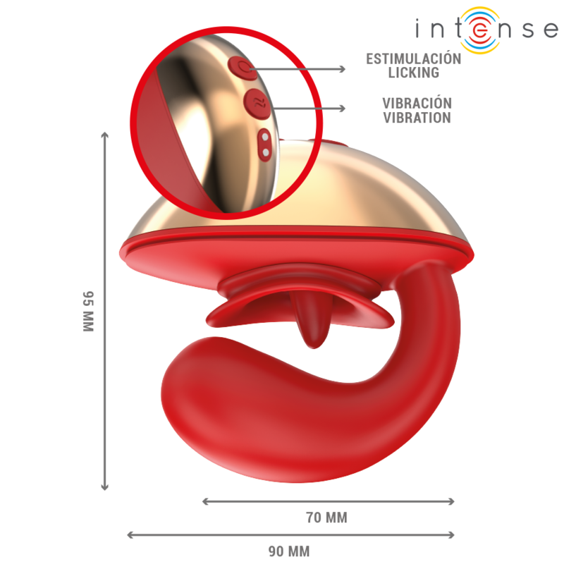 INTENSE - MARIAH VIBRATOR & STIMULATOR IN U SHAPE 10 VIBRATIONS RED INTENSE FUN - 5