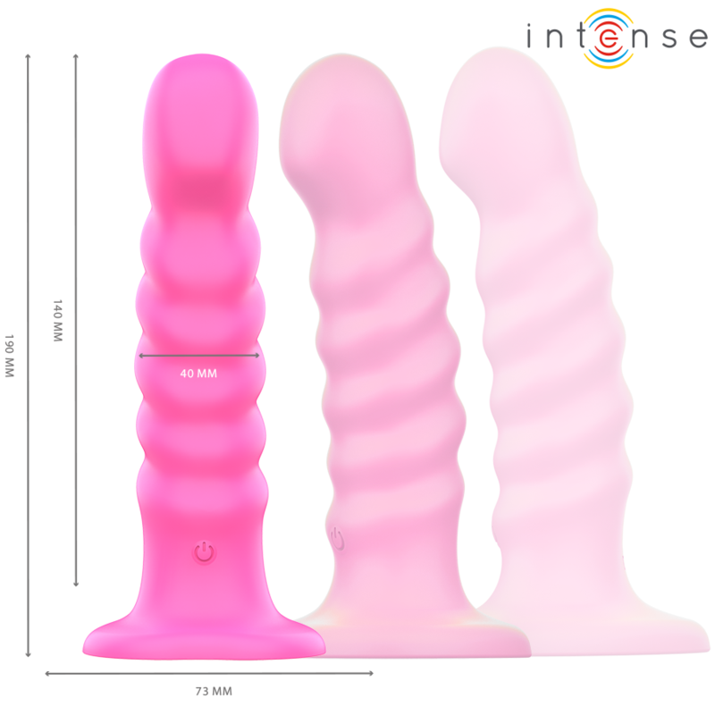 INTENSE - CINDY VIBRATOR SIZE L SPIRAL DESIGN 10 VIBRATIONS PINK REMOTE CONTROL INTENSE FUN - 2