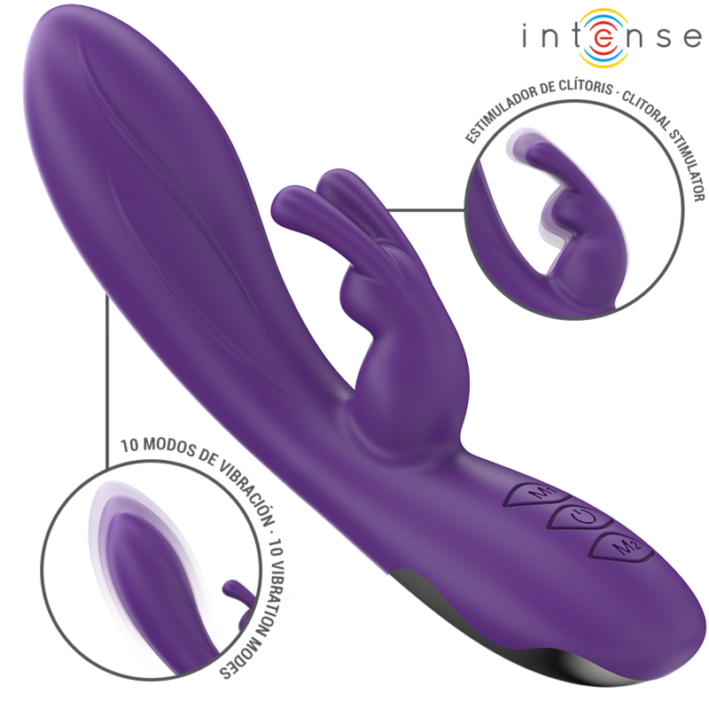 INTENSE - RANDALL RABBIT VIBRATOR 10 VIBRATIONS PURPLE INTENSE FUN - 1