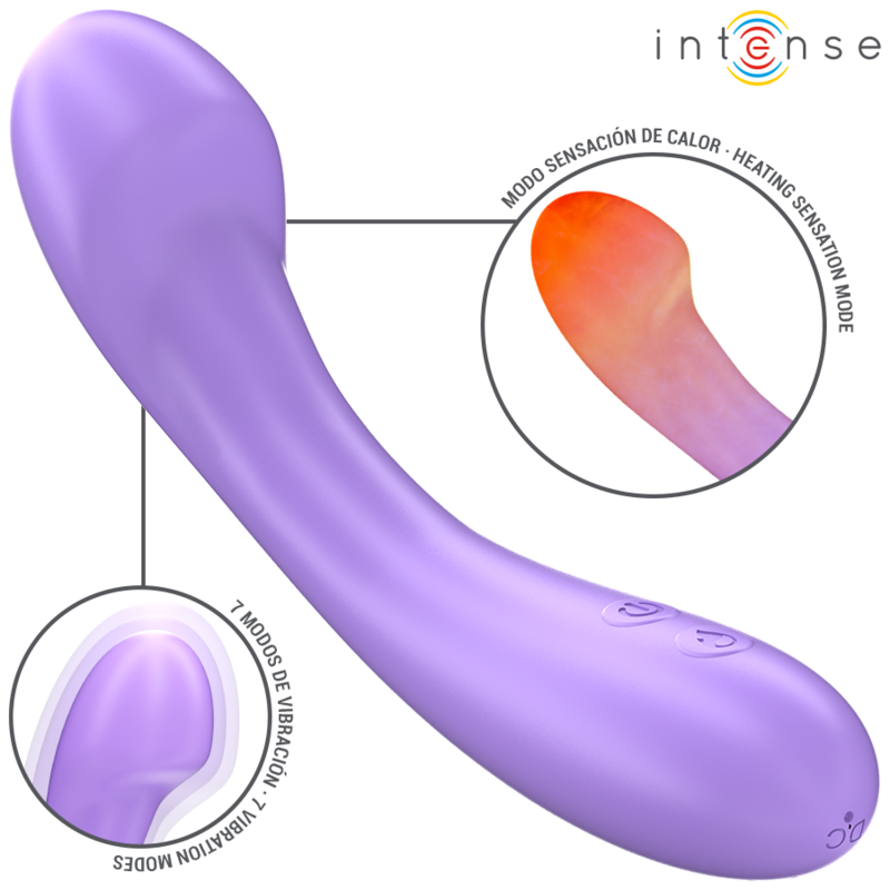 INTENSE - BECKY VIBRATOR 19 CM HEATABLE 7 VIBRATIONS PURPLE INTENSE FUN - 1