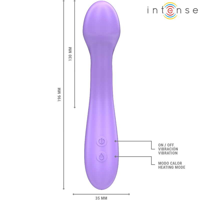 INTENSE - BECKY VIBRATOR 19 CM HEATABLE 7 VIBRATIONS PURPLE INTENSE FUN - 5