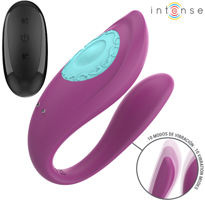 INTENSE - ANNIE U-SHAPED VIBRATOR AND STIMULATOR PURPLE REMOTE CONTROL INTENSE COUPLES TOYS - 1