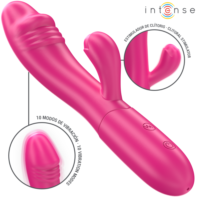 INTENSE - IVY FLEXIBLE VIBRATOR 10 VIBRATIONS WITH STIMULATING TONGUE PINK INTENSE FUN - 1