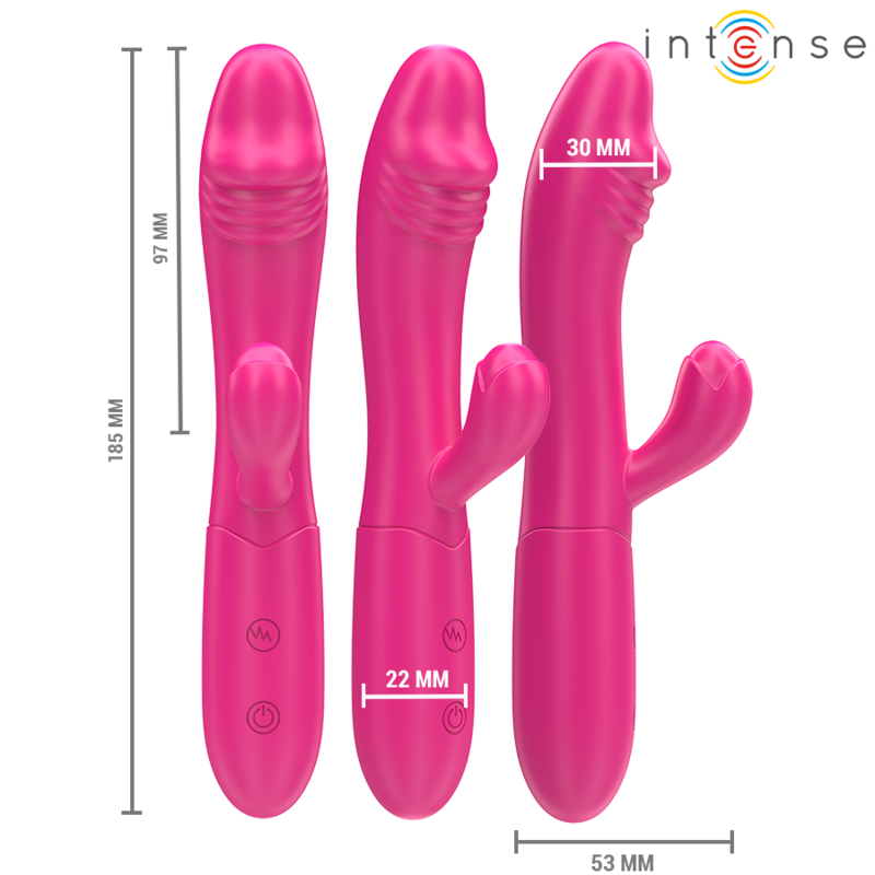 INTENSE - IVY FLEXIBLE VIBRATOR 10 VIBRATIONS WITH STIMULATING TONGUE PINK INTENSE FUN - 2