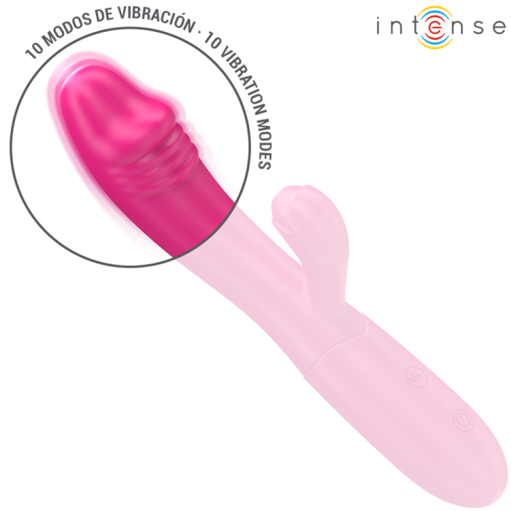 INTENSE - IVY FLEXIBLE VIBRATOR 10 VIBRATIONS WITH STIMULATING TONGUE PINK INTENSE FUN - 3