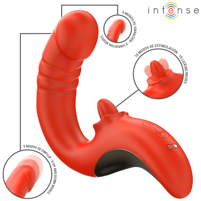 INTENSE - PAULINA VIBRATOR AND STIMULATOR IN U SHAPE RED INTENSE FUN - 1