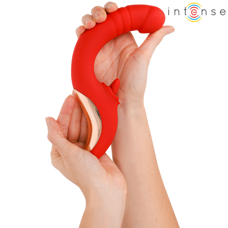 INTENSE - PAULINA VIBRATOR AND STIMULATOR IN U SHAPE RED INTENSE FUN - 2