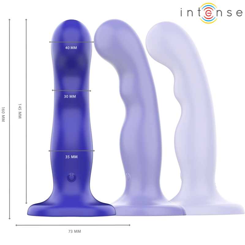 INTENSE - SHORTY VIBRATOR WITH SUCTION CUP BLUE REMOTE CONTROL INTENSE FUN - 2