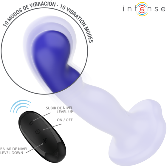 INTENSE - SHORTY VIBRATOR WITH SUCTION CUP BLUE REMOTE CONTROL INTENSE FUN - 3