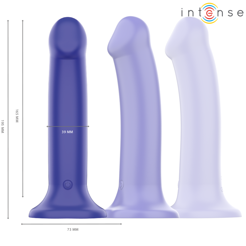 INTENSE - VICTORIA VIBRATOR WITH SUCTION CUP 10 VIBRATIONS DARK BLUE REMOTE CONTROL INTENSE FUN - 2