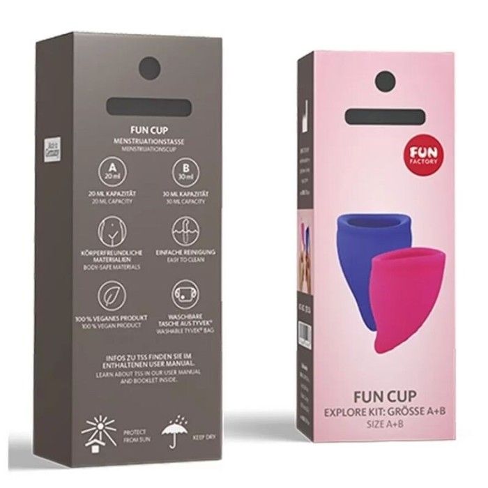 FUN FACTORY - FUN CUP EXPLORE KIT MENSTRUAL CUP PINK & ULTRAMARINE FUN FACTORY - 4