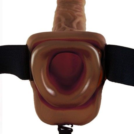FETISH FANTASY SERIES 9" HOLLOW STRAP-ON WITH BALLS 22.9CM BROWN FETISH FANTASY SERIES - 5
