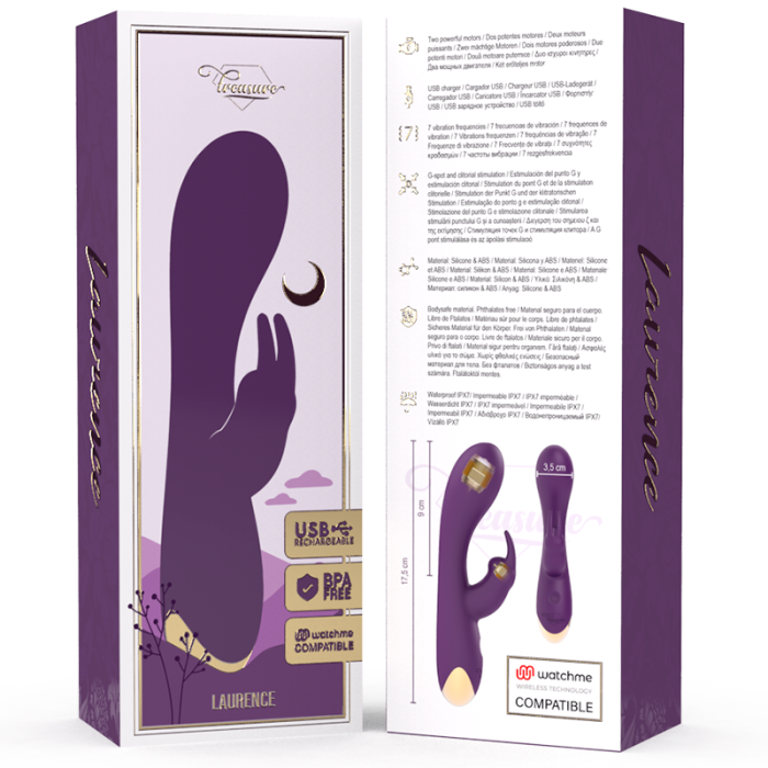 TREASURE LAURENCE RABBIT VIBRATOR WATCHME WIRELESS TECHNOLOGY COMPATIBLE TREASURE - 8